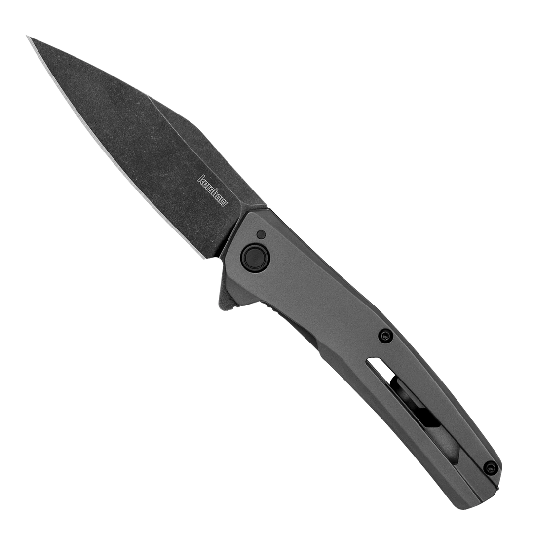 Kershaw Gray PVD Flyby Assisted Flipper Knife, BlackWashed Modified Wharncliffe Blade 1 Kershaw Gray PVD Flyby Assisted Flipper Knife, BlackWashed Modified Wharncliffe Blade