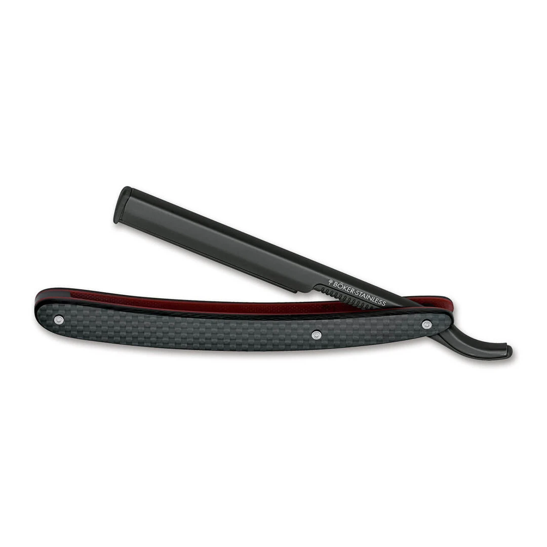 Boker Barbarette Black And Red Carbon Fiber Replaceable Blade Folding Knife 1 Boker Barbarette Black And Red Carbon Fiber Replaceable Blade Folding Knife