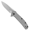 Kershaw Stainless Steel Outcome Assisted Flipper Knife, Stonewashed Drop Point Blade