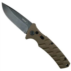 Boker SCRATCH & DENT Plus Coyote Brown Strike Auto, D2 Black Stonewash Blade