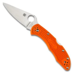 Knife Sales Store 19 Spyderco Orange Delica 4 Folder Knife, VG-10 Satin Blade