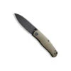 CIVIVI Green Burlap Micarta Sokoke Front Flipper Knife, Black Stonewash Blade