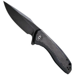 CIVIVI G10/Carbon Fiber Black Backlash Linerlock Knife, Black Stonewash Blade