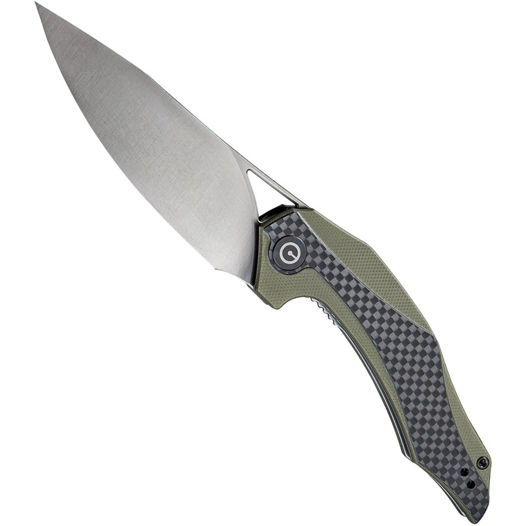 CIVIVI OD Green G10/Carbon Fiber Plethiros Flipper Knife, Satin D2 Blade 1 CIVIVI OD Green G10/Carbon Fiber Plethiros Flipper Knife, Satin D2 Blade