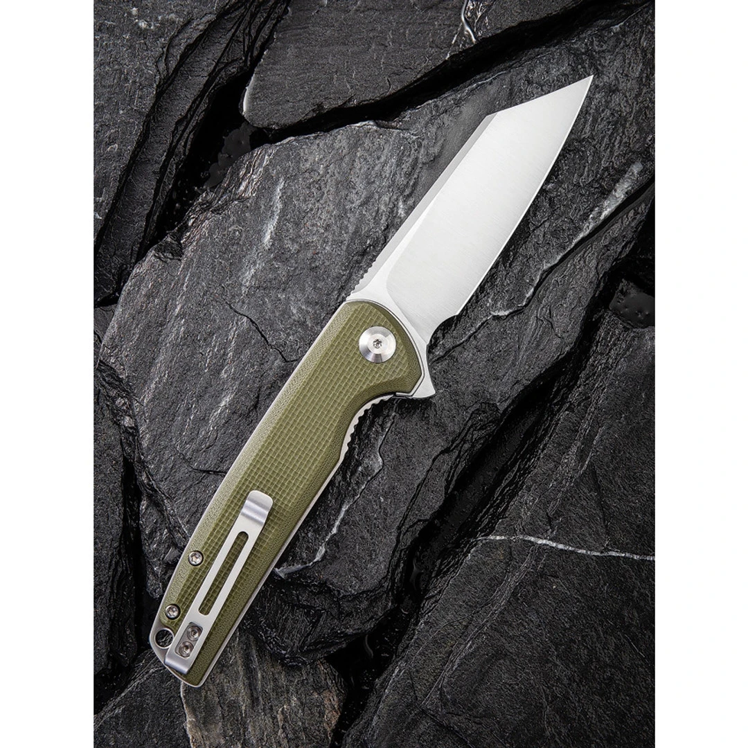 CIVIVI Green G10 Brigand Flipper Knife, Satin D2 Blade 2 CIVIVI Green G10 Brigand Flipper Knife, Satin D2 Blade - Image 2