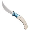 CRKT Ivory Micarta Ritual Spring Assist Knife, Satin Trailing Blade