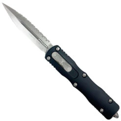 Microtech Dirac Dagger OTF Auto Knife, Stonewash Serrated Blade