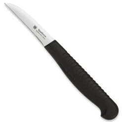 Spyderco Black Mini Paring Knife, 2.25" Plain Edge Blade