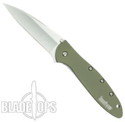 Kershaw Olive Drab Leek Spring Assist Knife, Plain Blade, 1660OL -Knife Sales Store KS1660OL 4 70003.1533222120