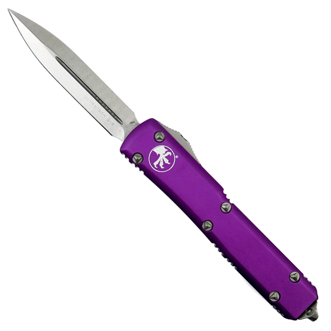 Microtech Violet Ultratech Dagger OTF Auto Knife, Stonewash Blade 1 Microtech Violet Ultratech Dagger OTF Auto Knife, Stonewash Blade