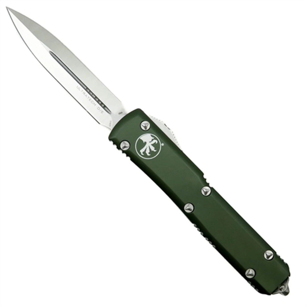 Microtech 122-4OD OD Green Contoured Ultratech D/E OTF Auto Knife, Satin Blade 1 Microtech 122-4OD OD Green Contoured Ultratech D/E OTF Auto Knife, Satin Blade
