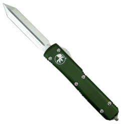 Microtech 223-4OD OD Green Contoured Ultratech Spartan OTF Auto Knife, Satin Blade