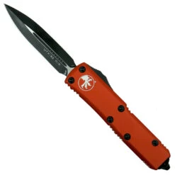 Microtech Orange UTX-85 Dagger OTF Auto Knife, Black Blade