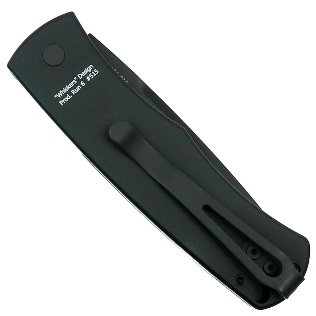Pro-Tech Tuxedo "Whiskers" Bolster Release Auto Knife, 154CM DLC Black Blade 2 Pro-Tech Tuxedo "Whiskers" Bolster Release Auto Knife, 154CM DLC Black Blade - Image 2