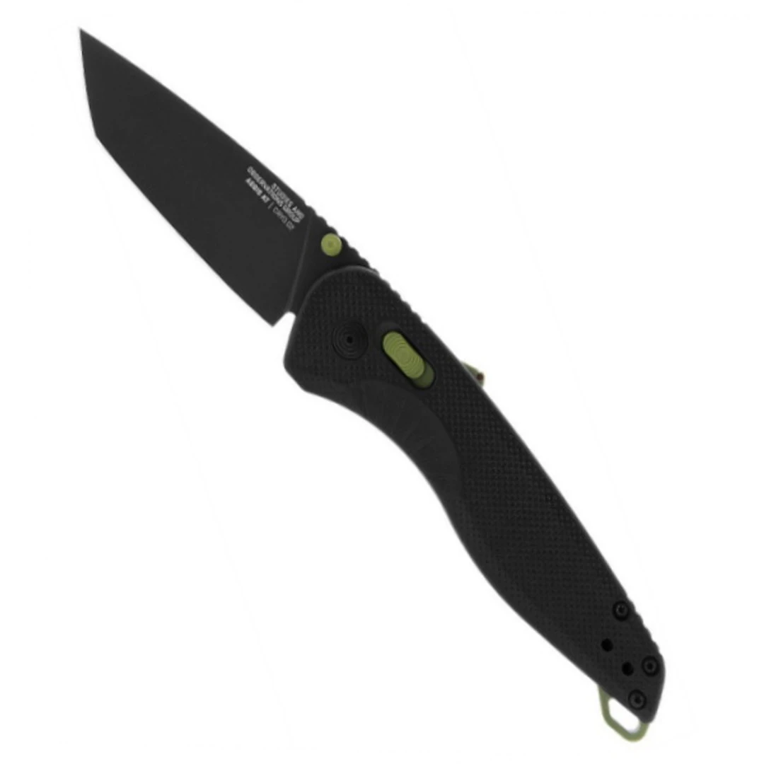SOG Black And Moss Green Aegis AT Tanto Folding Knife, Black Blade 1 SOG Black And Moss Green Aegis AT Tanto Folding Knife, Black Blade