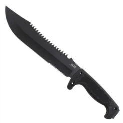 SOG Jungle Primitive Fixed Blade Knife, Black Blade, Black Kraton Handle