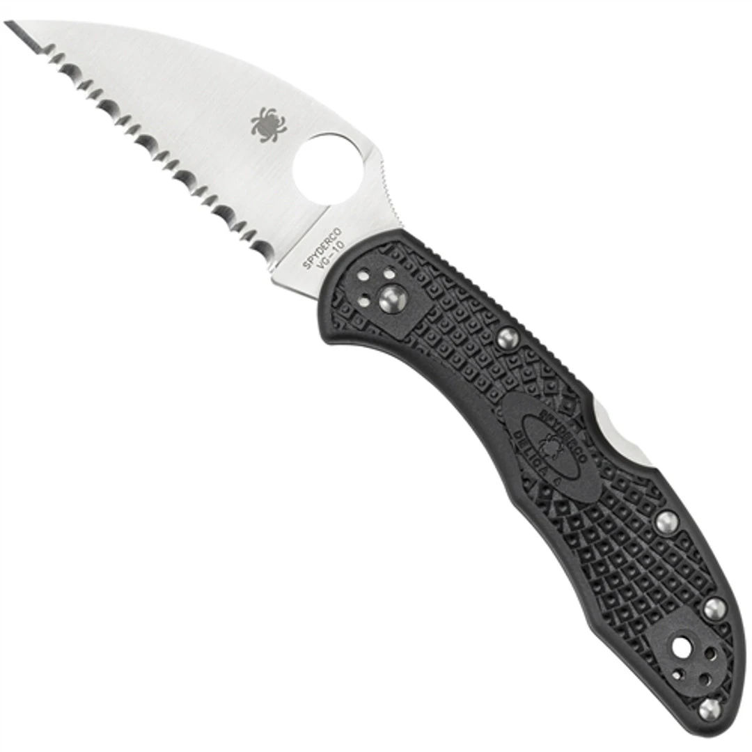 Spyderco C11FSWCBK Delica 4 Wharncliffe Folder Knife, VG-10 Satin SpyderEdge Blade 1 Spyderco C11FSWCBK Delica 4 Wharncliffe Folder Knife, VG-10 Satin SpyderEdge Blade