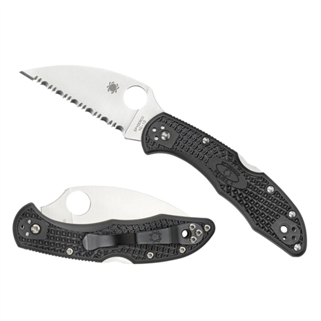 Spyderco C11FSWCBK Delica 4 Wharncliffe Folder Knife, VG-10 Satin SpyderEdge Blade 2 Spyderco C11FSWCBK Delica 4 Wharncliffe Folder Knife, VG-10 Satin SpyderEdge Blade - Image 2