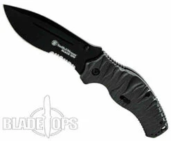 Smith & Wesson Black Ops Spring Assist Knife, Black Combo Blade, SWBLOP4BS -Knife Sales Store SWBLOP4BS 4 28154.1533221992