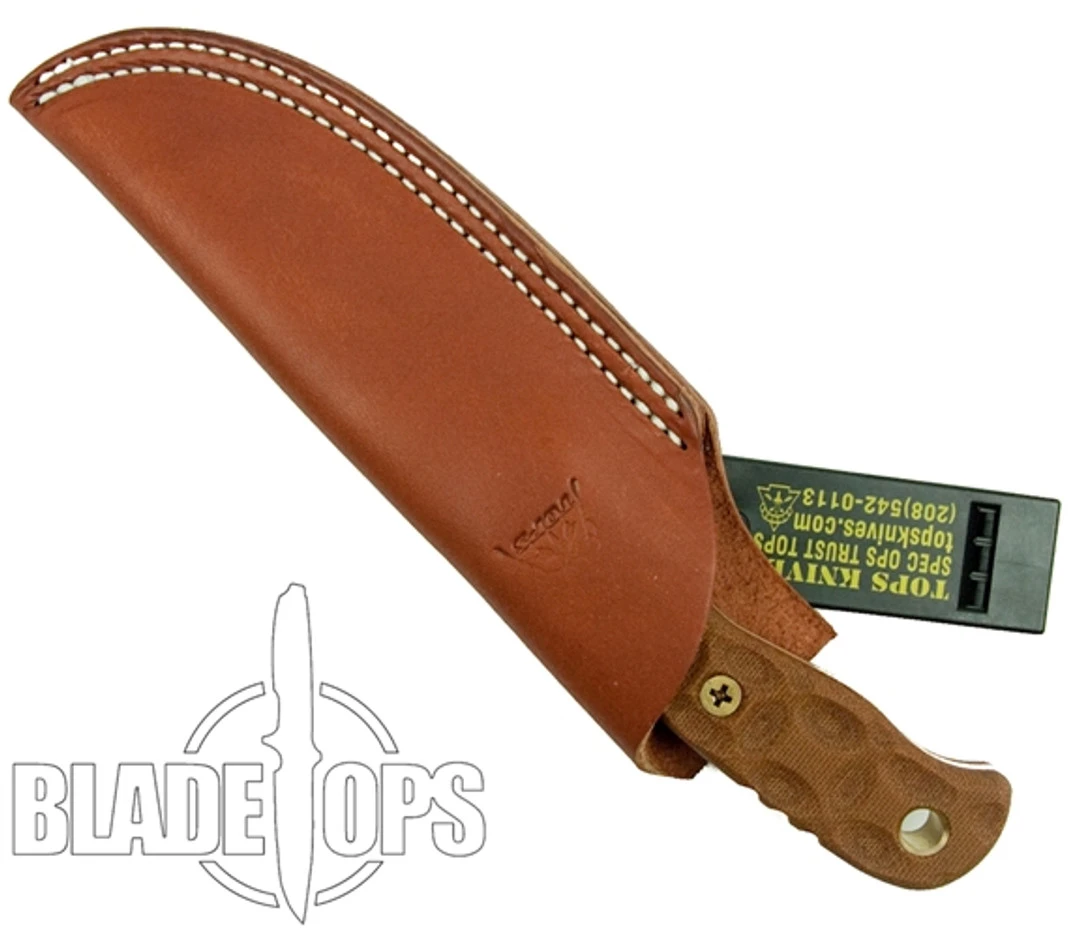 TOPS Knives Tex Creek Hunter Fixed Blade Knife, Tan Micarta 2 TOPS Knives Tex Creek Hunter Fixed Blade Knife, Tan Micarta - Image 2