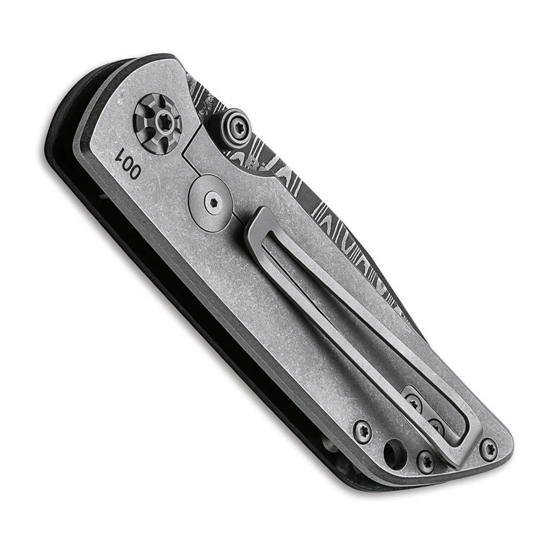 Boker M4 Sherman Brown Burlap Micarta Damascus Knife 2 Boker M4 Sherman Brown Burlap Micarta Damascus Knife - Image 2