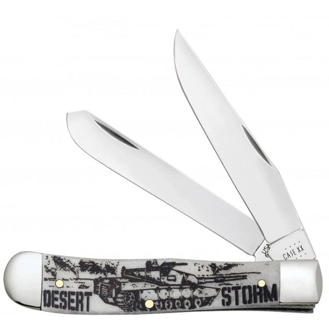 Case Desert Storm Natural Bone Smooth Trapper Knife 1 Case Desert Storm Natural Bone Smooth Trapper Knife