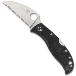 Spyderco RockJumper Lockback Knife, Satin Serrated VG-10 Blade